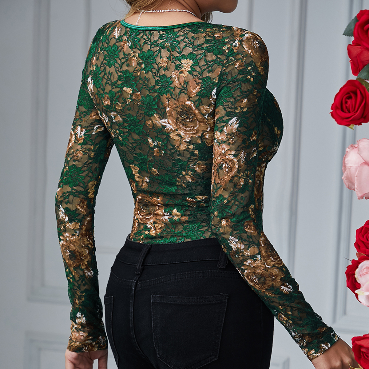 Sexy Lace Bodysuit Women Squar - Romper Floral Print recensie en prijs