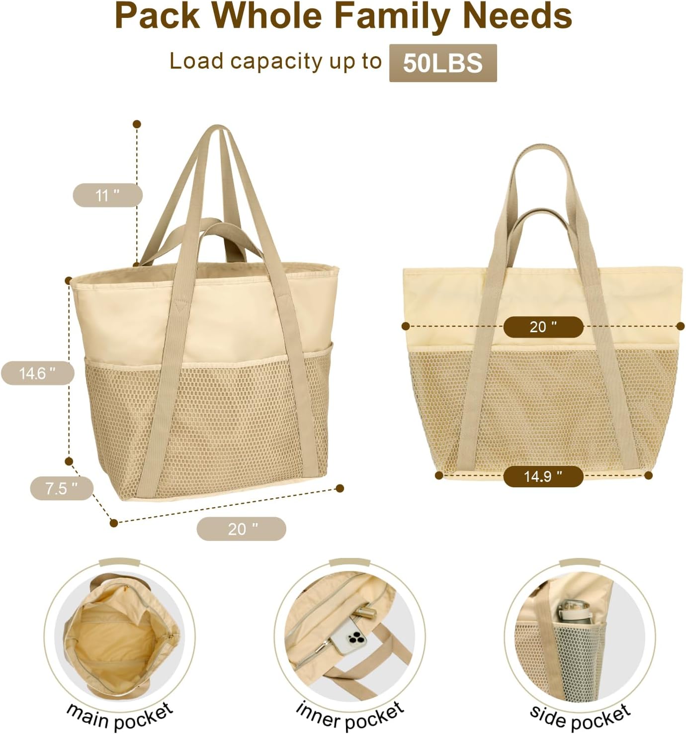 Waterproof Beach Bags for Wome - Tote Bag Beach recensie en prijs