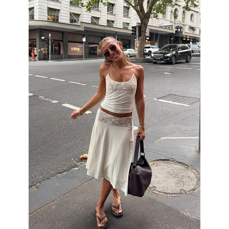 Sexy Lace Patchwork Sling Top  - Maxi Dress Halter recensie en prijs