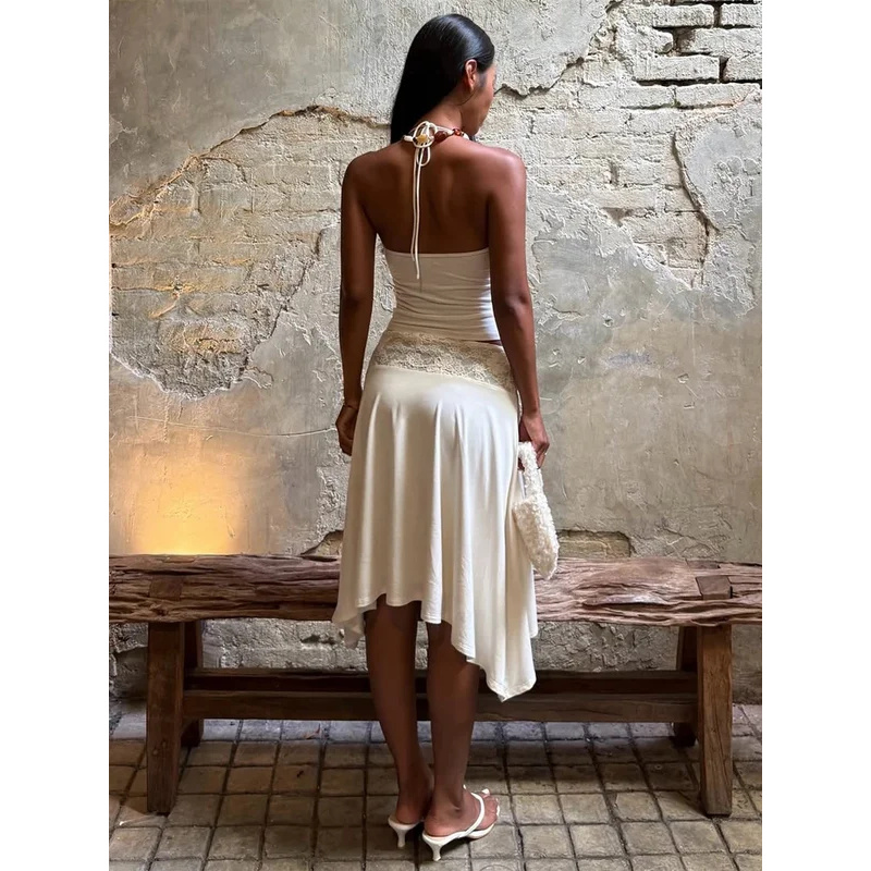 Sexy Lace Patchwork Sling Top  - Maxi Dress Halter recensie en prijs