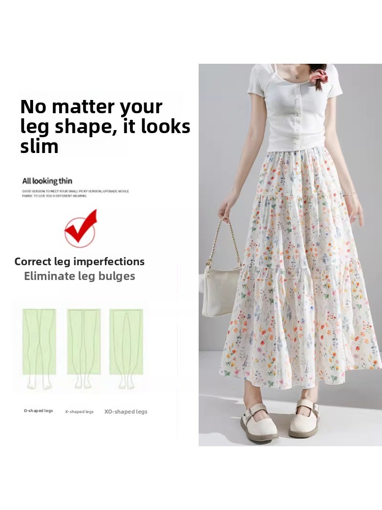 plus Size Floral Print A-Line  - Midi Skirt Floral recensie en prijs