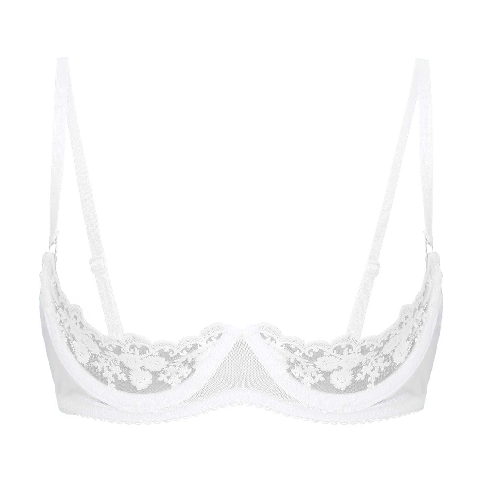 Women's Floral Lace Quarter Cu - Bralette Triangle Set recensie en prijs