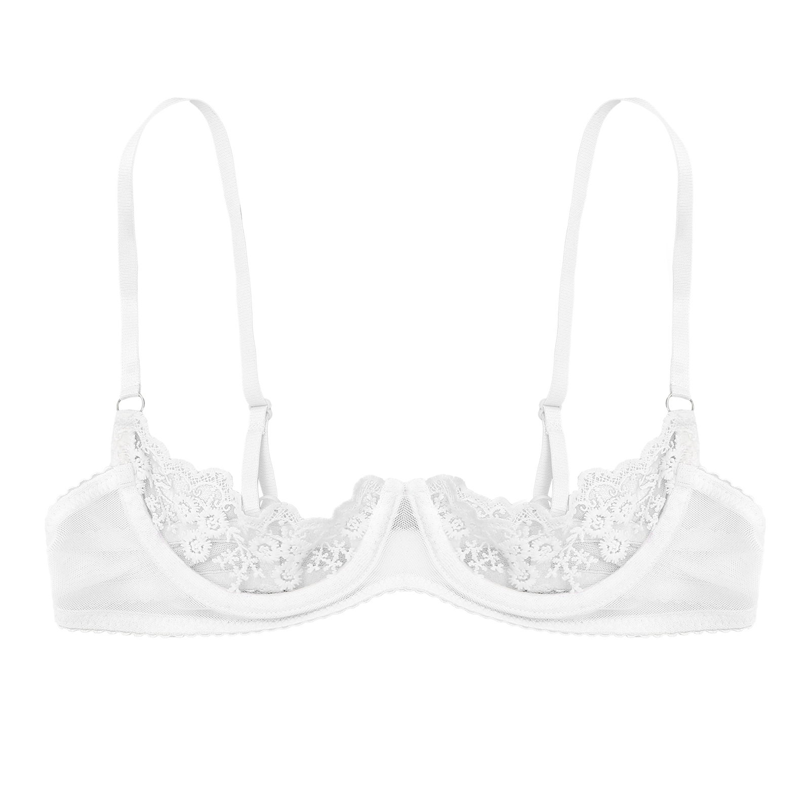 Women's Floral Lace Quarter Cu - Bralette Triangle Set recensie en prijs