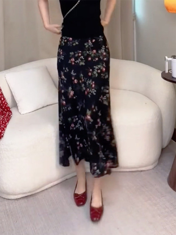 Summer New High Waist Floral P - Midi Skirt Floral recensie en prijs