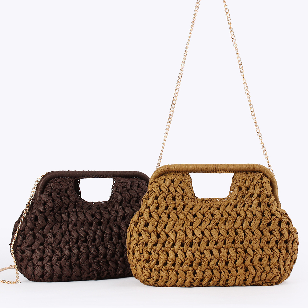 Elegant Ladies Chain Hand Knit - Crochet Bag Raffia recensie en prijs