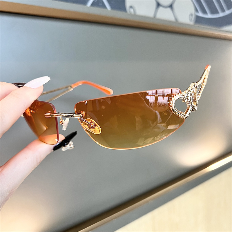 New Oval Cat Eye Frameless Mer - Sunglasses Cat Eye recensie en prijs