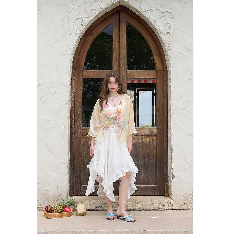 ELFSACK New Chinese Frog Butto - Kimono Sheer Floral recensie en prijs