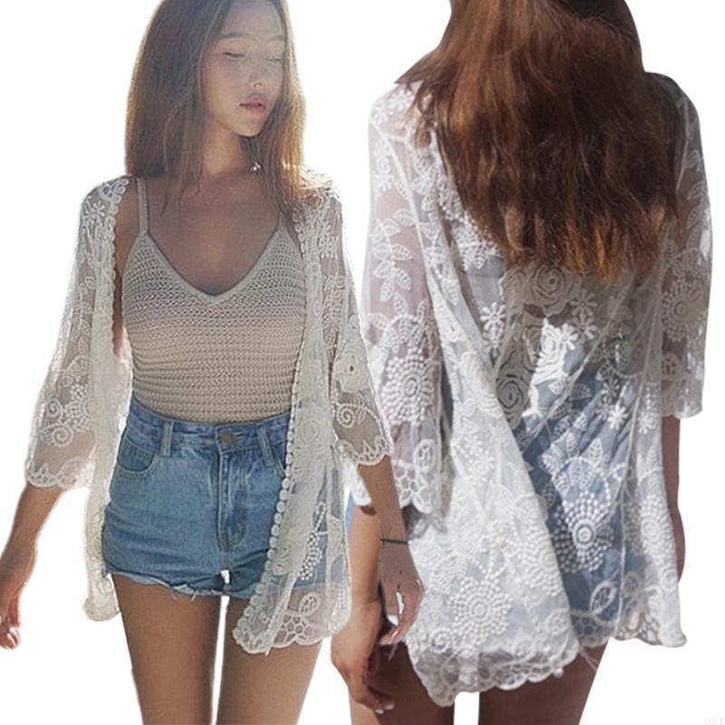 Women Lace Open Front Kimono C - Kimono Sheer Floral recensie en prijs