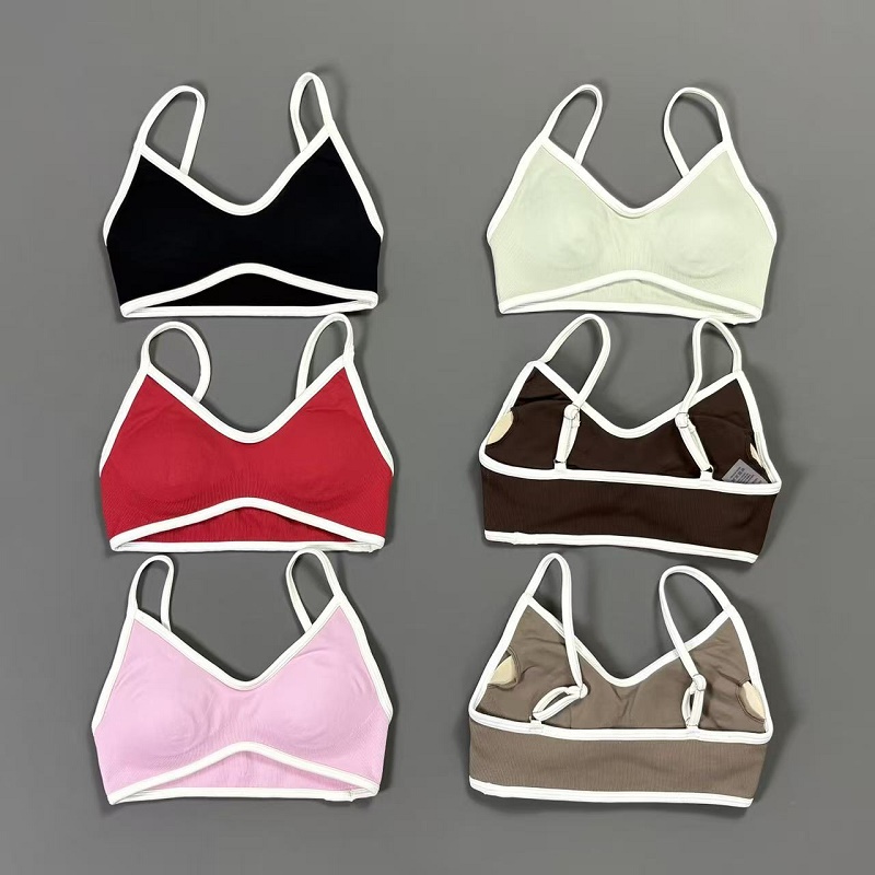 Women Contrastline Yoga Bra V  - Crop Top Crochet recensie en prijs