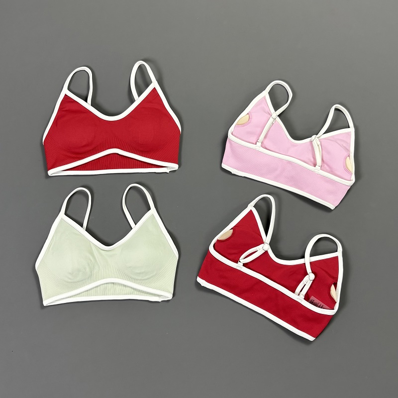 Women Contrastline Yoga Bra V  - Crop Top Crochet recensie en prijs