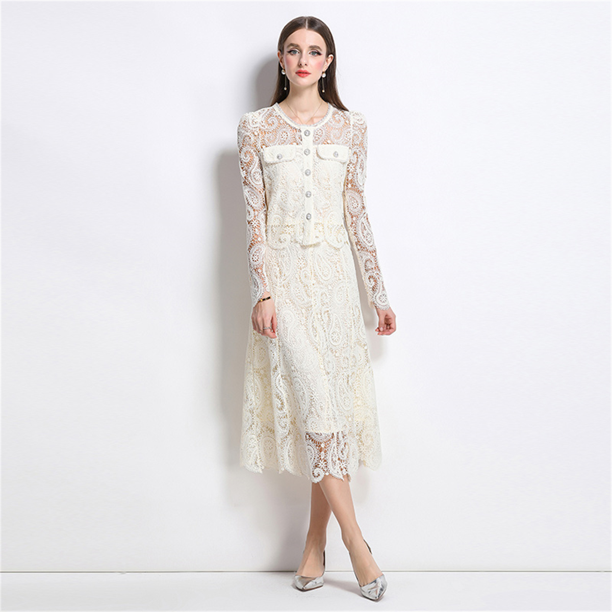 Spring Sweet Lace Flower Embro - Midi Skirt Floral recensie en prijs