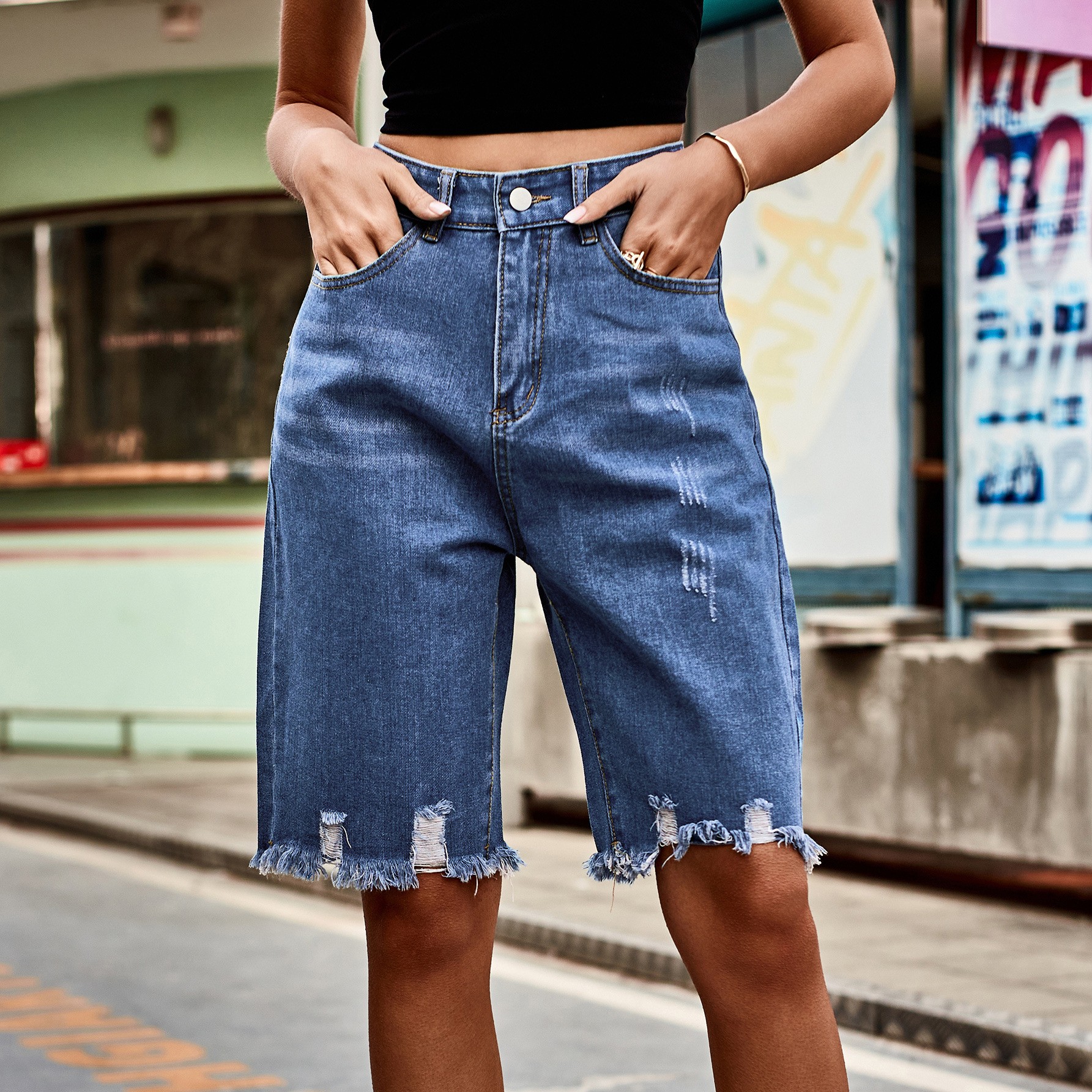 Summer Women's Clothing Distre - Shorts Denim Frayed recensie en prijs