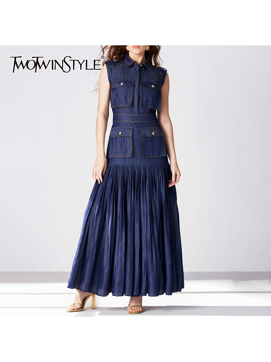 TWOTWINSTYLE Patchwork Pockets - Linen Dress Wrap recensie en prijs