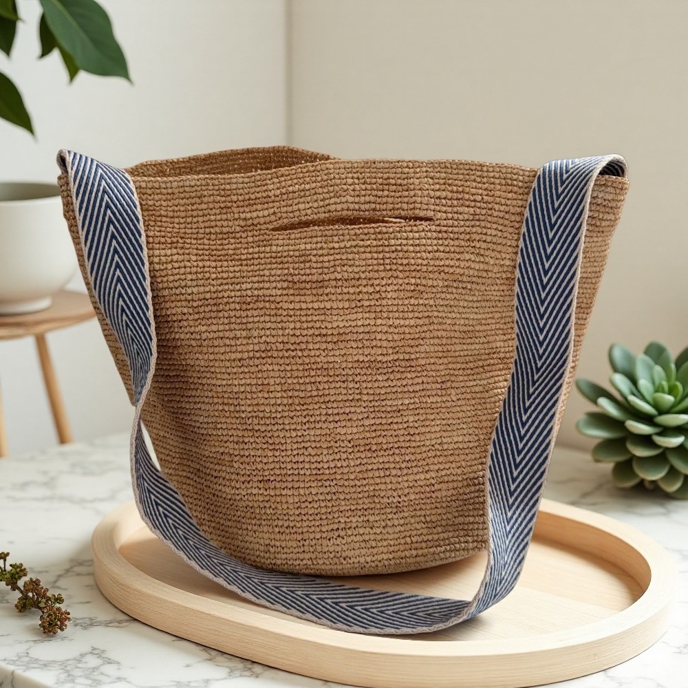 New Raffia Rainbow Bucket Bag  - Crochet Bag Raffia recensie en prijs