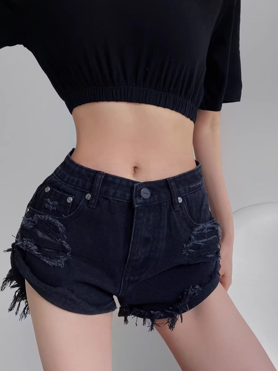 Women's Low Waist Distressed D - Shorts Denim Frayed recensie en prijs