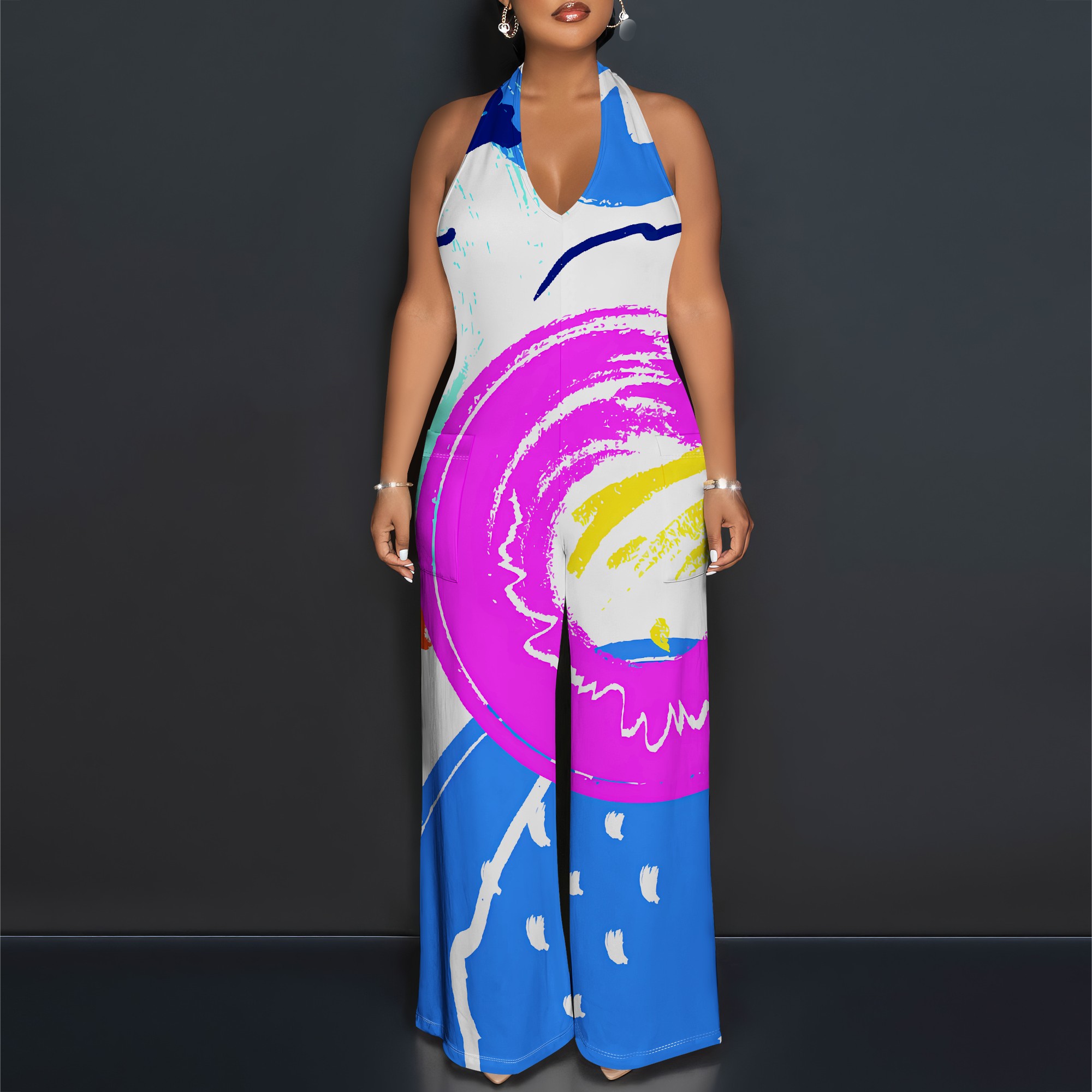 Bold Abstract Brushstroke Halt - Maxi Dress Halter recensie en prijs