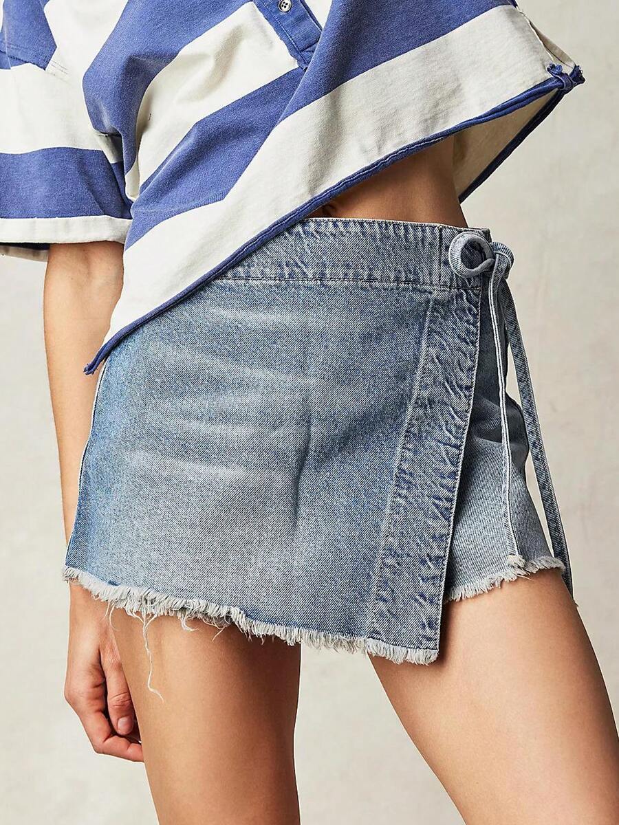Women Denim Mini Skirt High Wa - Shorts Denim Frayed recensie en prijs