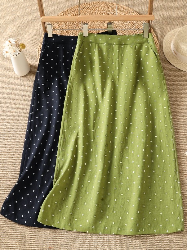 High Waist Floral Half Skirt T - Midi Skirt Floral recensie en prijs