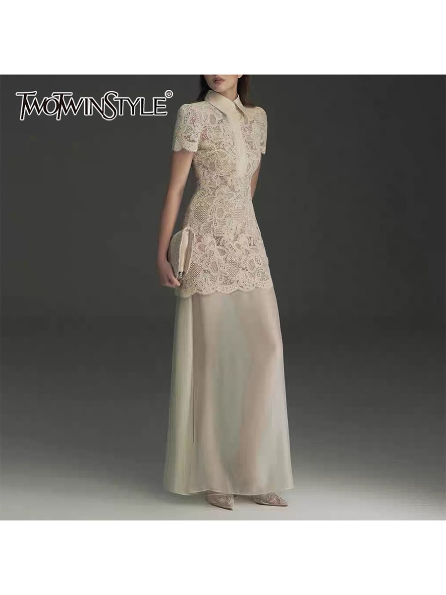 TWOTWINSTYLE Patchwork Lace Dr - Linen Dress Wrap recensie en prijs