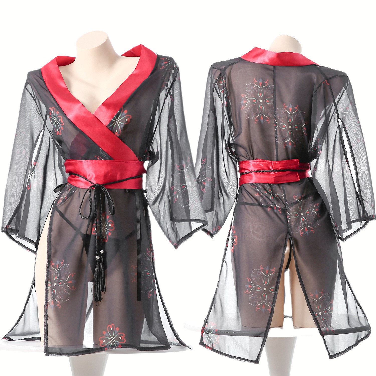Women's Black Sheer Mesh Japan - Kimono Sheer Floral recensie en prijs