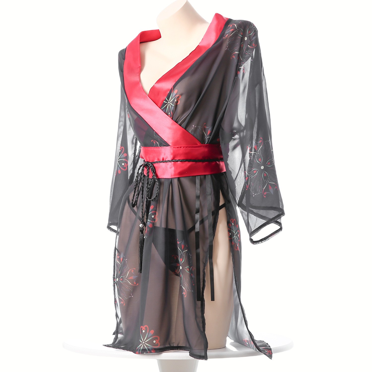 Women's Black Sheer Mesh Japan - Kimono Sheer Floral recensie en prijs