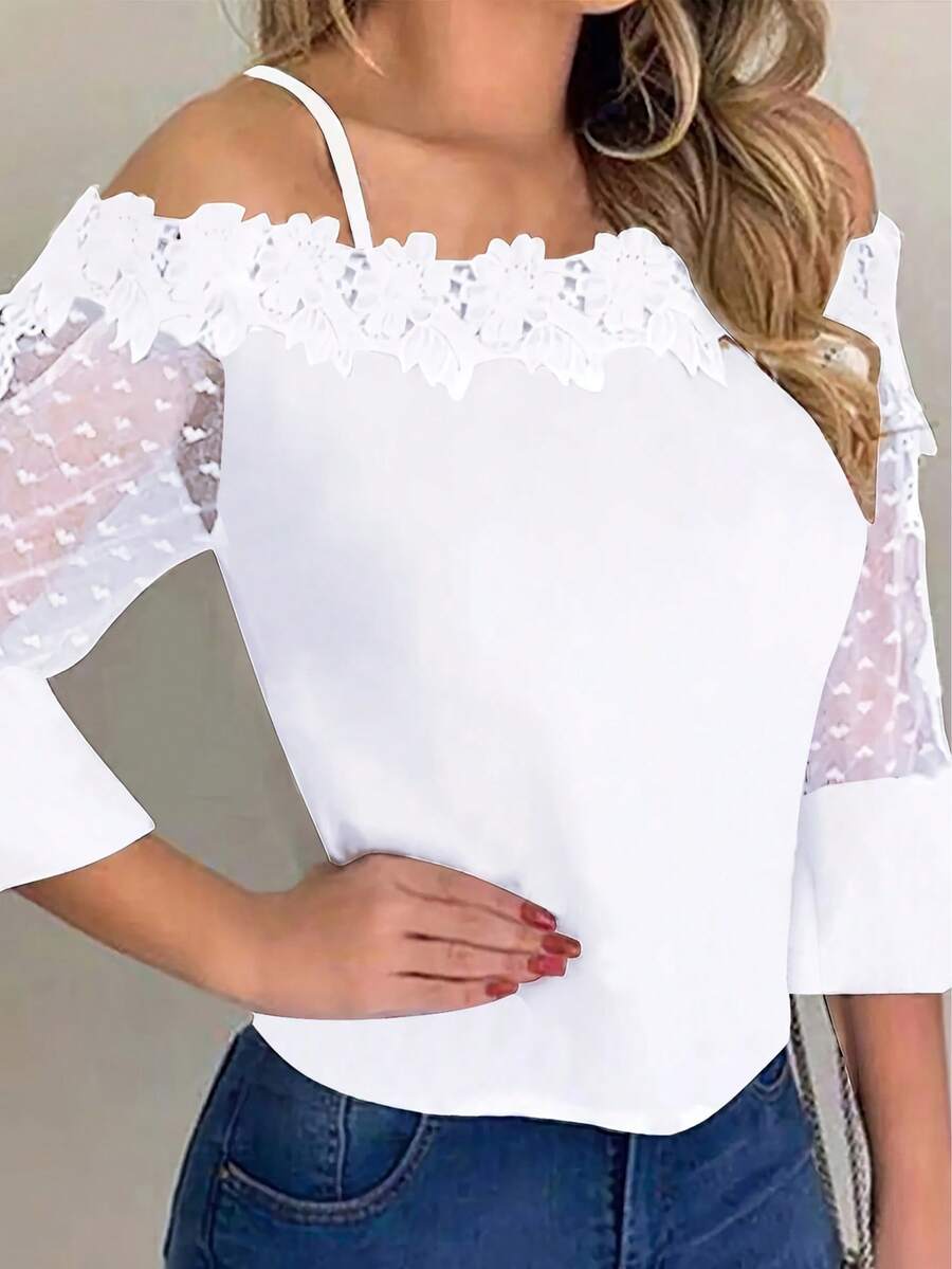 Purple Floral Print Off Should - Blouse Off Shoulder recensie en prijs