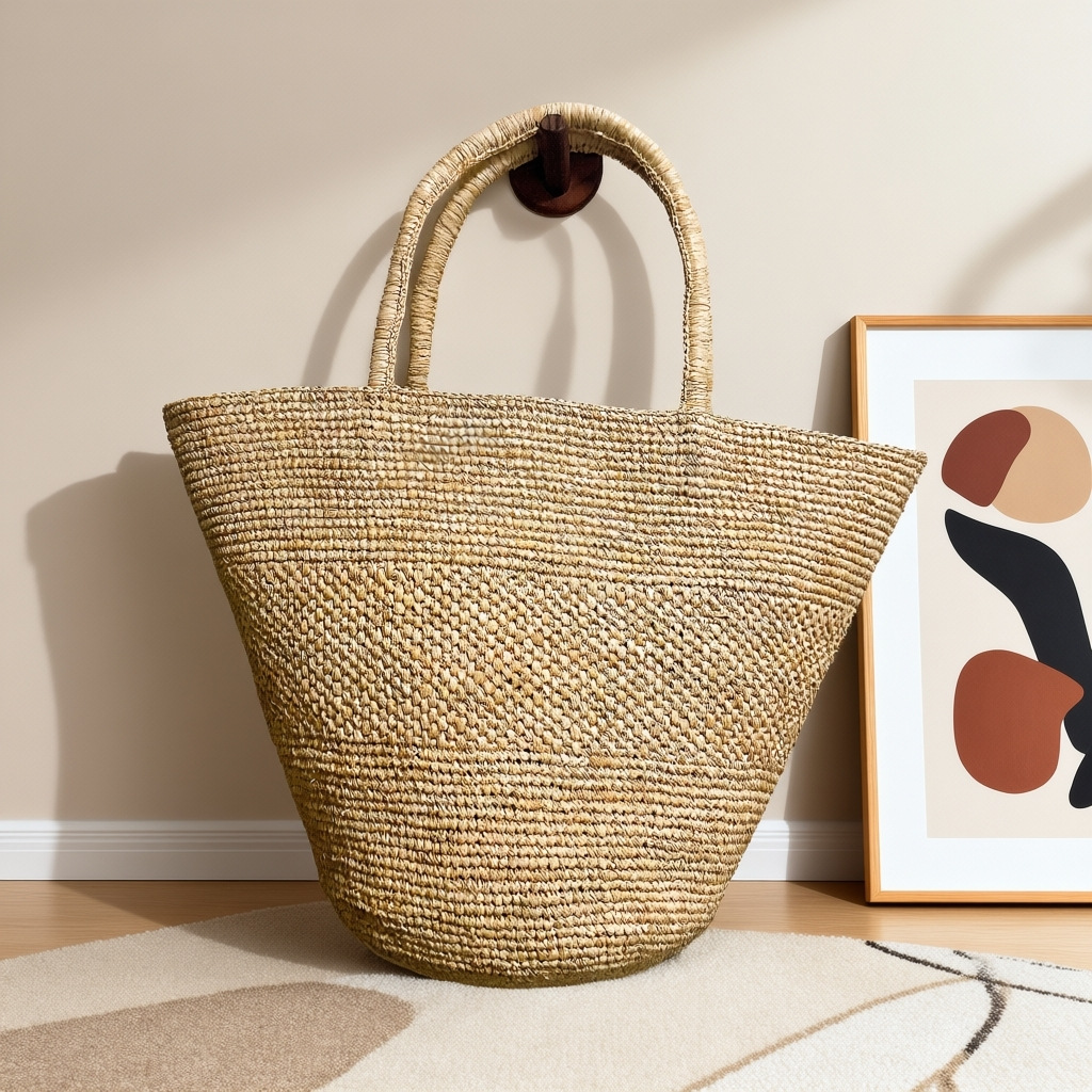 Large Capacity Raffia Straw Ba - Crochet Bag Raffia recensie en prijs