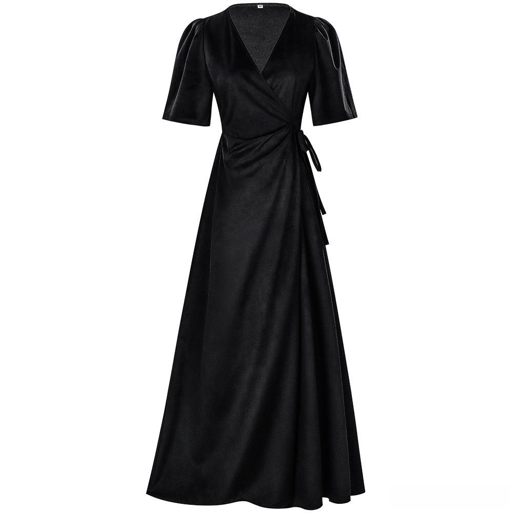 Ladies Long V-Neck Wrap Slim P - Linen Dress Wrap recensie en prijs