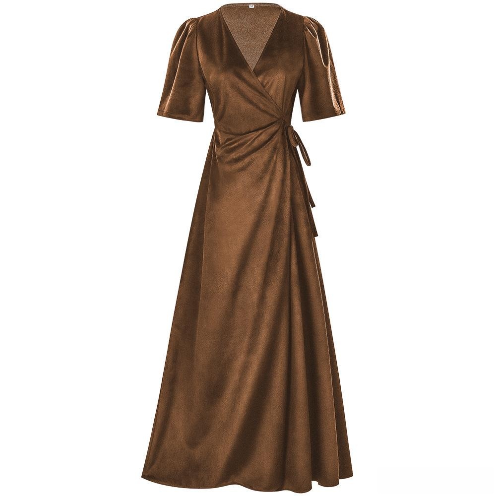 Ladies Long V-Neck Wrap Slim P - Linen Dress Wrap recensie en prijs