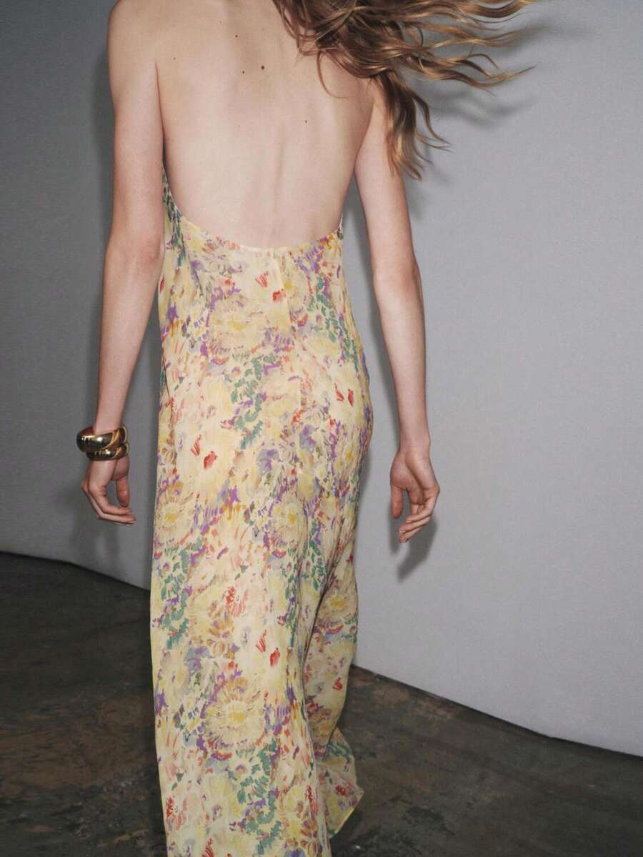 Womens Floral Maxi Halter Back - Maxi Dress Halter recensie en prijs