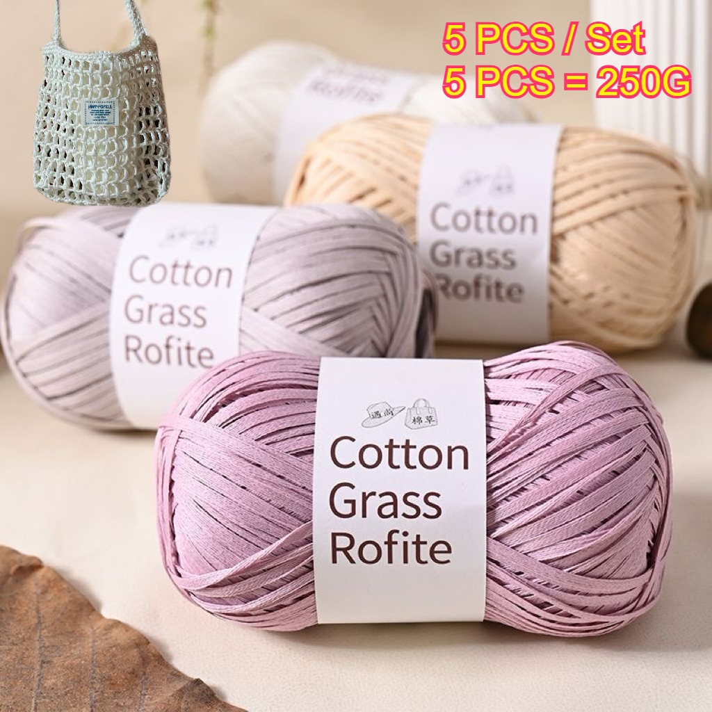 5PCS 250g Raffia Paper Rope Kn - Crochet Bag Raffia recensie en prijs