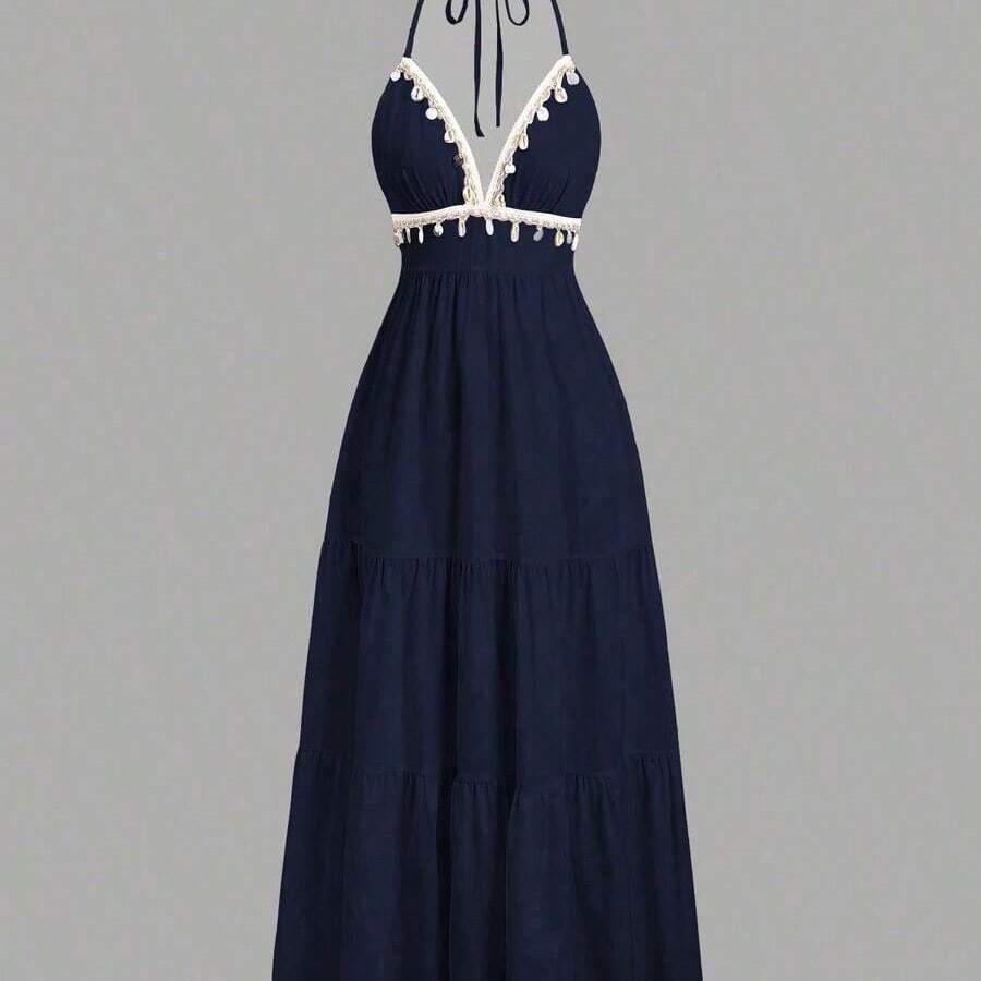Womens Halter Neck Tiered Maxi - Maxi Dress Halter recensie en prijs