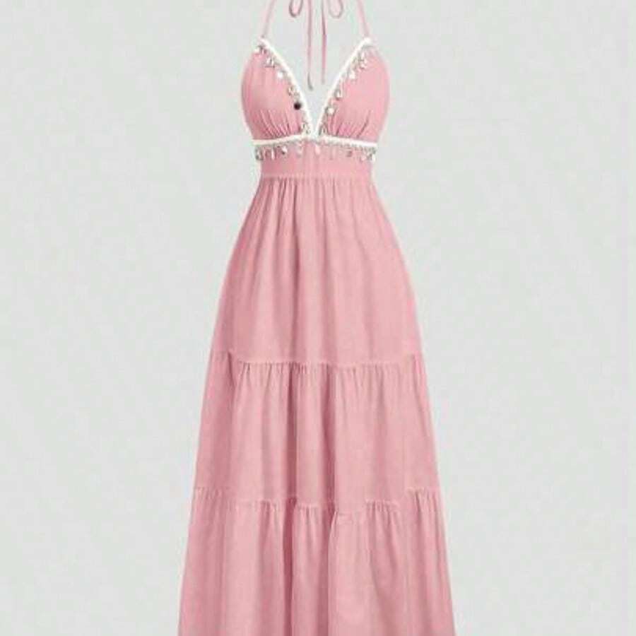 Womens Halter Neck Tiered Maxi - Maxi Dress Halter recensie en prijs