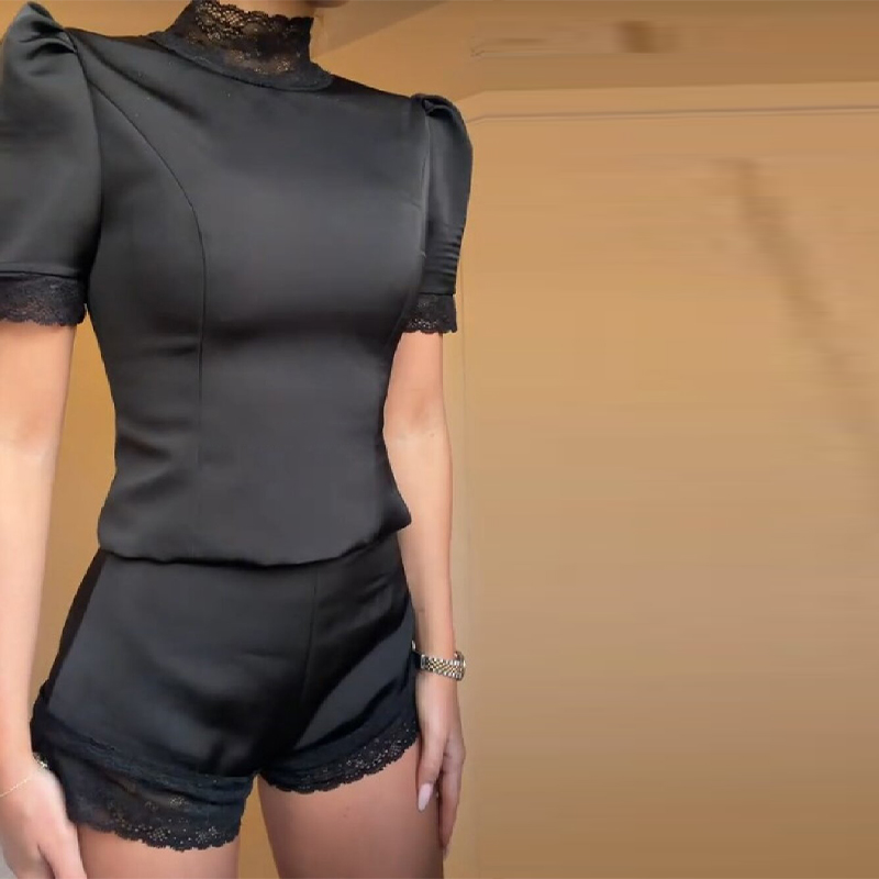 New Satin Lace Edge Top Short  - Blouse Off Shoulder recensie en prijs